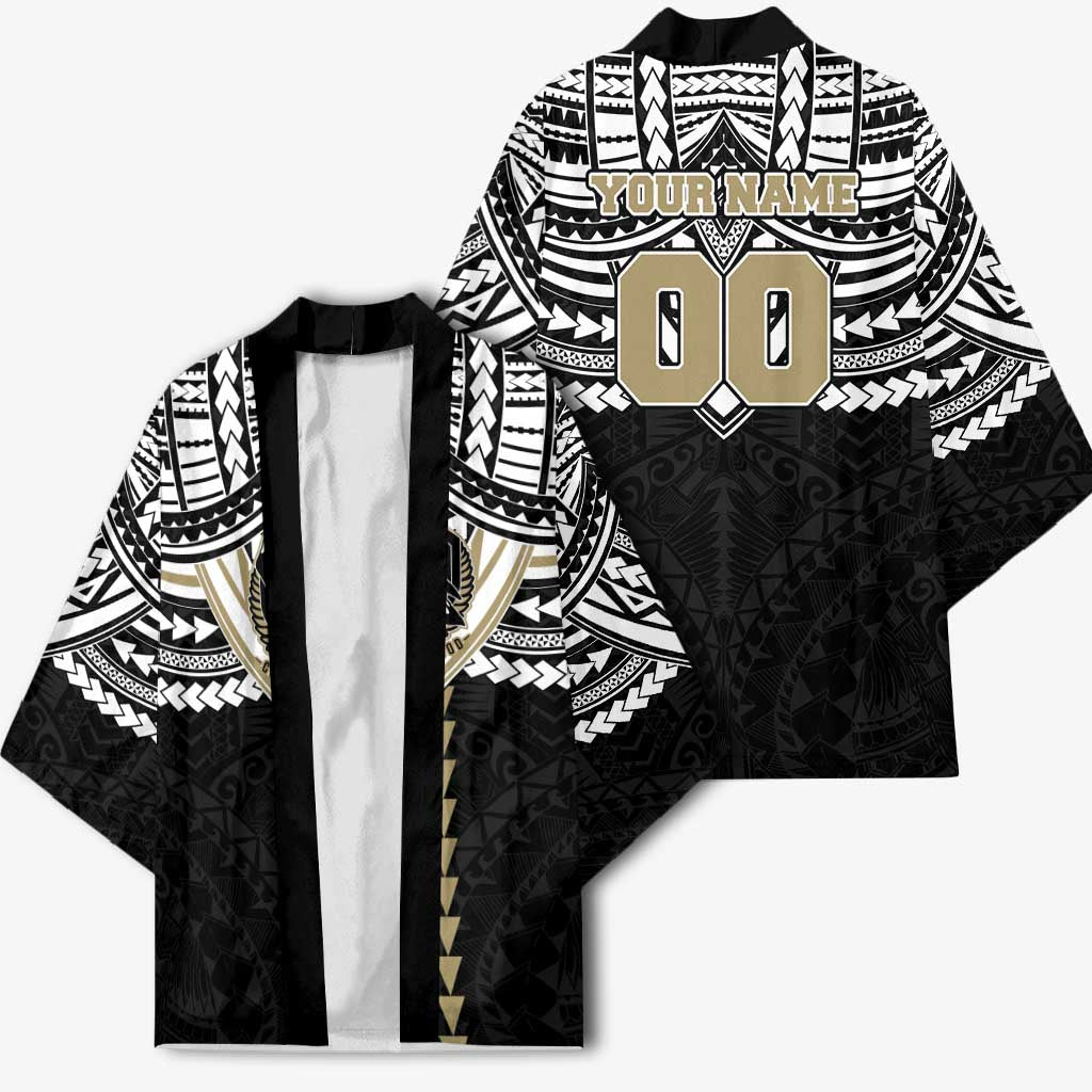 Personalized Collingwood Magpies Kimono Polynesian Tribal Pattern Heritage Football