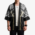 Personalized Collingwood Magpies Kimono Polynesian Tribal Pattern Heritage Football