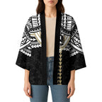 Personalized Collingwood Magpies Kimono Polynesian Tribal Pattern Heritage Football