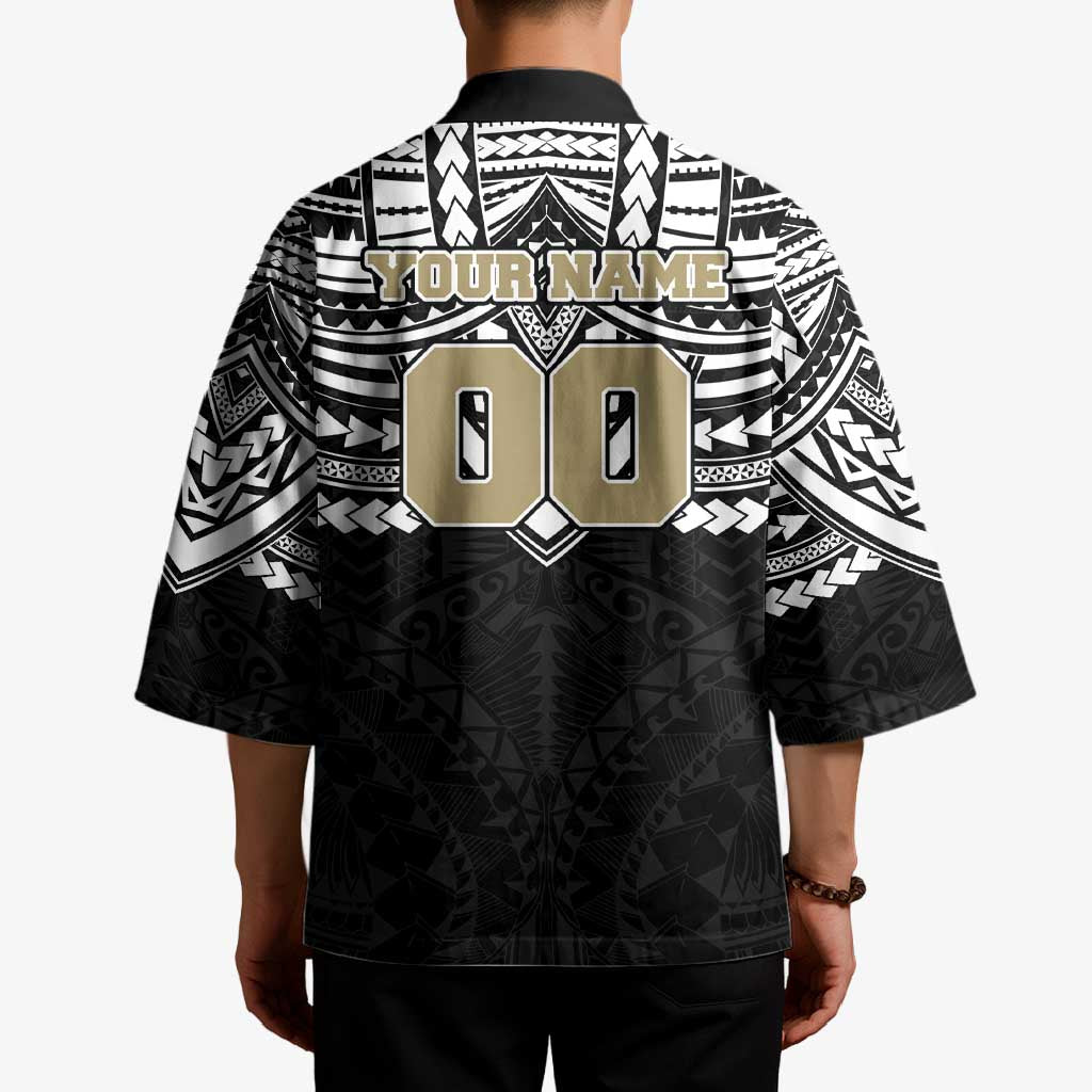 Personalized Collingwood Magpies Kimono Polynesian Tribal Pattern Heritage Football
