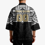 Personalized Collingwood Magpies Kimono Polynesian Tribal Pattern Heritage Football