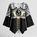 Personalized Collingwood Magpies Kimono Sleeve Blouse Polynesian Tribal Pattern Heritage Football