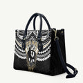 Personalized Collingwood Magpies Leather Bag Polynesian Tribal Pattern Heritage Football