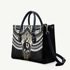 Personalized Collingwood Magpies Leather Bag Polynesian Tribal Pattern Heritage Football