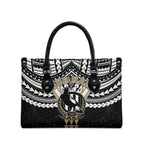 Personalized Collingwood Magpies Leather Bag Polynesian Tribal Pattern Heritage Football