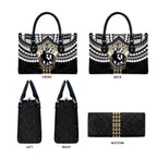 Personalized Collingwood Magpies Leather Bag Polynesian Tribal Pattern Heritage Football
