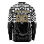 Personalized Collingwood Magpies Long Sleeve Shirt Polynesian Tribal Pattern Heritage Football
