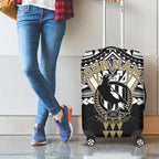Personalized Collingwood Magpies Luggage Cover Polynesian Tribal Pattern Heritage Football