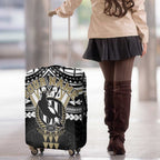Personalized Collingwood Magpies Luggage Cover Polynesian Tribal Pattern Heritage Football