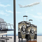 Personalized Collingwood Magpies Luggage Cover Polynesian Tribal Pattern Heritage Football