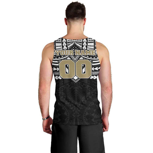 Personalized Collingwood Magpies Men Tank Top Polynesian Tribal Pattern Heritage Football