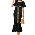 Personalized Collingwood Magpies Mermaid Dress Polynesian Tribal Pattern Heritage Football
