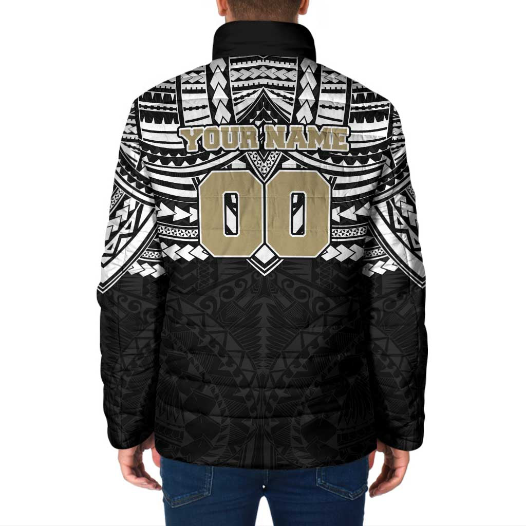 Personalized Collingwood Magpies Padded Jacket Polynesian Tribal Pattern Heritage Football