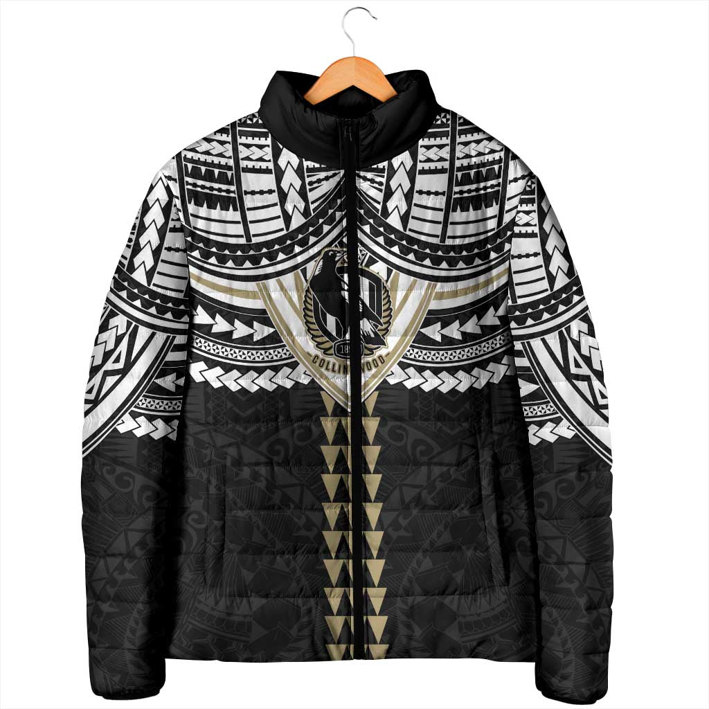 Personalized Collingwood Magpies Padded Jacket Polynesian Tribal Pattern Heritage Football