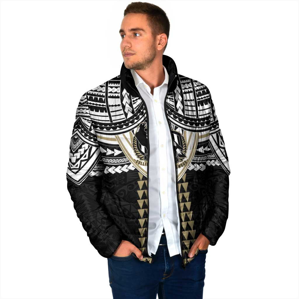 Personalized Collingwood Magpies Padded Jacket Polynesian Tribal Pattern Heritage Football