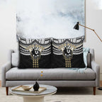 Personalized Collingwood Magpies Pillow Cover Polynesian Tribal Pattern Heritage Football