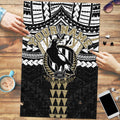 Personalized Collingwood Magpies Puzzle Polynesian Tribal Pattern Heritage Football