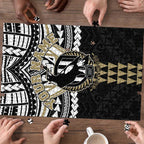 Personalized Collingwood Magpies Puzzle Polynesian Tribal Pattern Heritage Football