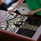 Personalized Collingwood Magpies Puzzle Polynesian Tribal Pattern Heritage Football