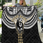 Personalized Collingwood Magpies Quilt Polynesian Tribal Pattern Heritage Football