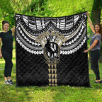 Personalized Collingwood Magpies Quilt Polynesian Tribal Pattern Heritage Football