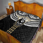Personalized Collingwood Magpies Quilt Polynesian Tribal Pattern Heritage Football