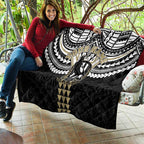 Personalized Collingwood Magpies Quilt Polynesian Tribal Pattern Heritage Football