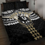 Personalized Collingwood Magpies Quilt Bed Set Polynesian Tribal Pattern Heritage Football
