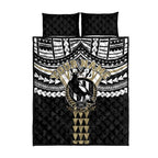 Personalized Collingwood Magpies Quilt Bed Set Polynesian Tribal Pattern Heritage Football