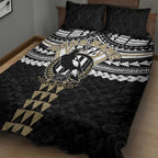 Personalized Collingwood Magpies Quilt Bed Set Polynesian Tribal Pattern Heritage Football