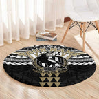 Personalized Collingwood Magpies Round Carpet Polynesian Tribal Pattern Heritage Football