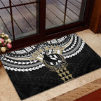 Personalized Collingwood Magpies Rubber Doormat Polynesian Tribal Pattern Heritage Football
