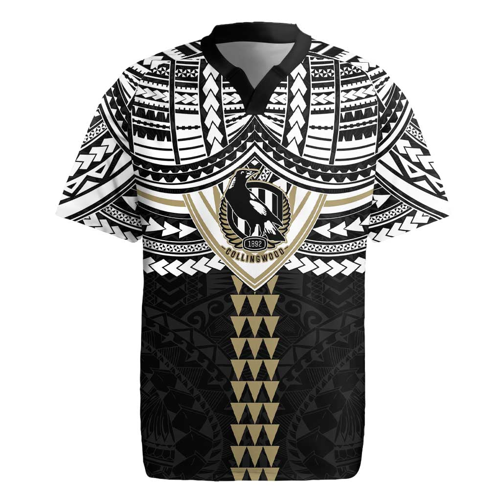 Personalized Collingwood Magpies Rugby Jersey Polynesian Tribal Pattern Heritage Football