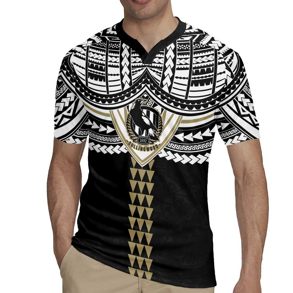 Personalized Collingwood Magpies Rugby Jersey Polynesian Tribal Pattern Heritage Football
