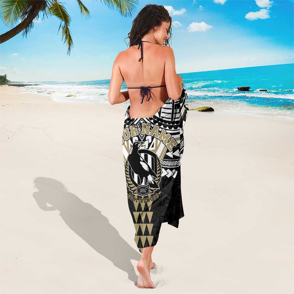 Personalized Collingwood Magpies Sarong Polynesian Tribal Pattern Heritage Football