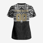Personalized Collingwood Magpies Scrub Top Polynesian Tribal Pattern Heritage Football