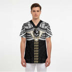 Personalized Collingwood Magpies Scrub Top Polynesian Tribal Pattern Heritage Football
