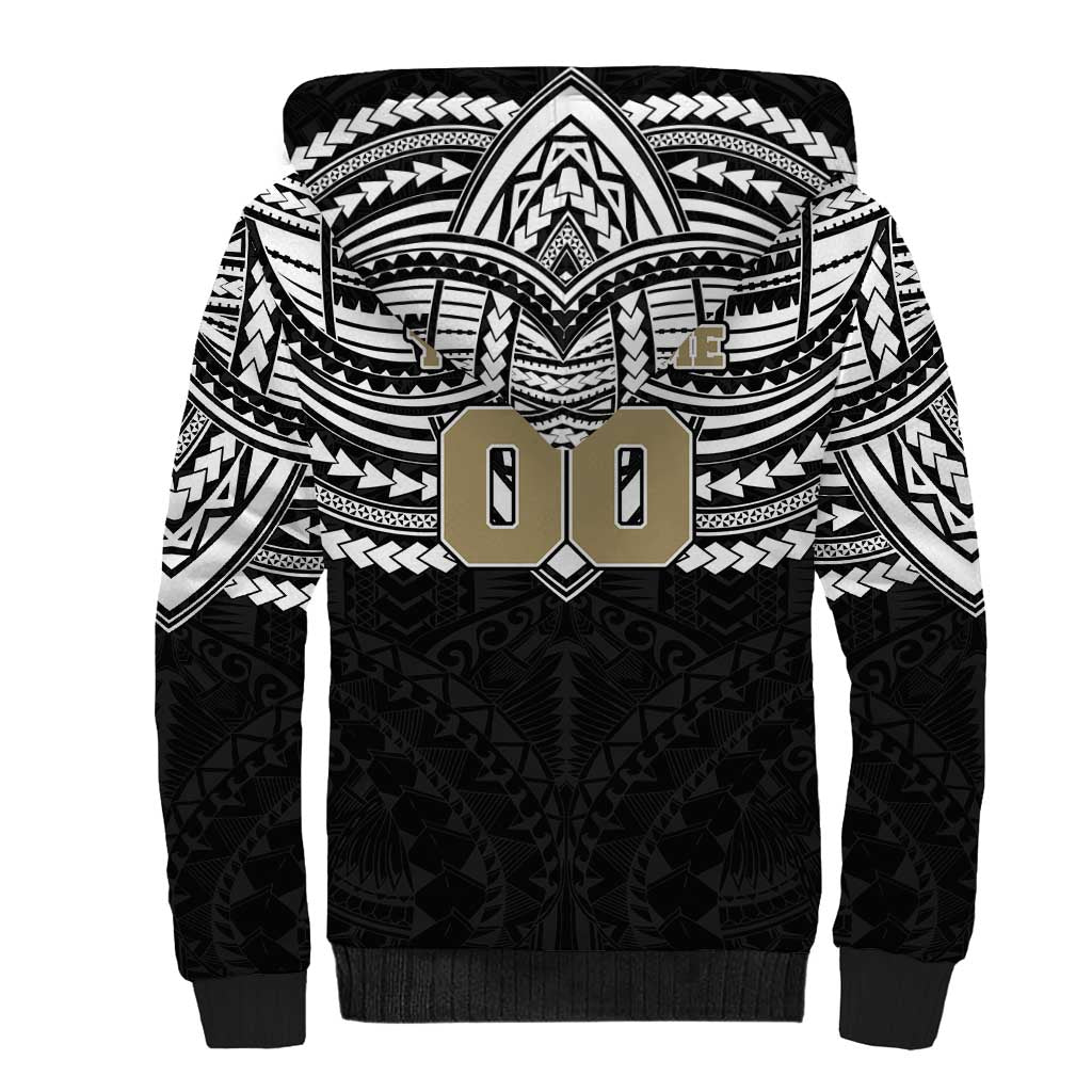 Personalized Collingwood Magpies Sherpa Hoodie Polynesian Tribal Pattern Heritage Football