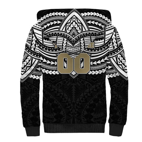 Personalized Collingwood Magpies Sherpa Hoodie Polynesian Tribal Pattern Heritage Football