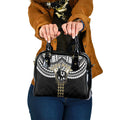 Personalized Collingwood Magpies Shoulder Handbag Polynesian Tribal Pattern Heritage Football