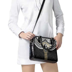Personalized Collingwood Magpies Shoulder Handbag Polynesian Tribal Pattern Heritage Football