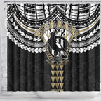 Personalized Collingwood Magpies Shower Curtain Polynesian Tribal Pattern Heritage Football