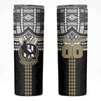Personalized Collingwood Magpies Skinny Tumbler Polynesian Tribal Pattern Heritage Football