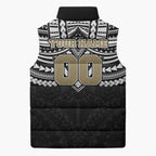 Personalized Collingwood Magpies Sleeveless Puffer Jacket Polynesian Tribal Pattern Heritage Football