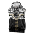 Personalized Collingwood Magpies Sleeveless Zip Hoodie Polynesian Tribal Pattern Heritage Football