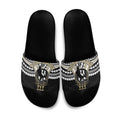 Personalized Collingwood Magpies Slide Sandals Polynesian Tribal Pattern Heritage Football