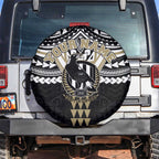 Personalized Collingwood Magpies Spare Tire Cover Polynesian Tribal Pattern Heritage Football