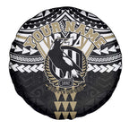 Personalized Collingwood Magpies Spare Tire Cover Polynesian Tribal Pattern Heritage Football