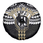 Personalized Collingwood Magpies Spare Tire Cover Polynesian Tribal Pattern Heritage Football