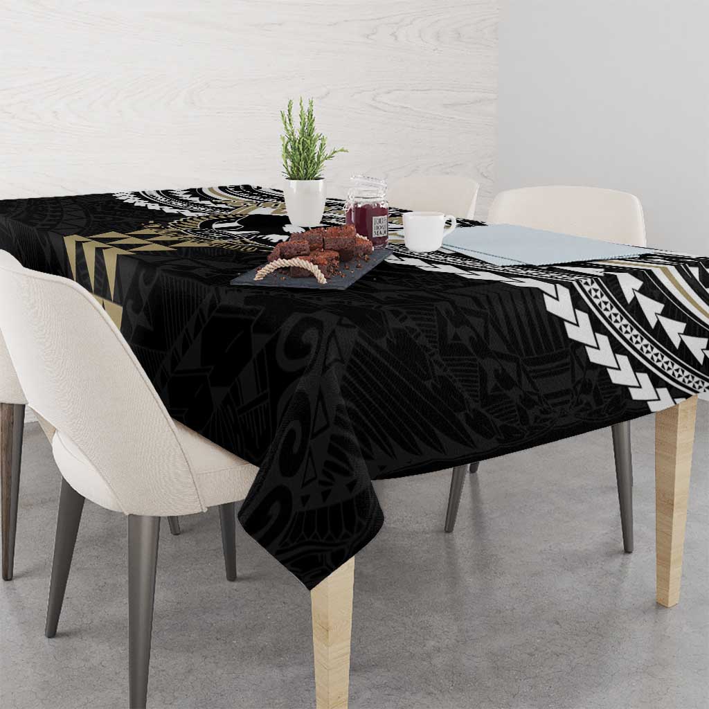 Personalized Collingwood Magpies Tablecloth Polynesian Tribal Pattern Heritage Football